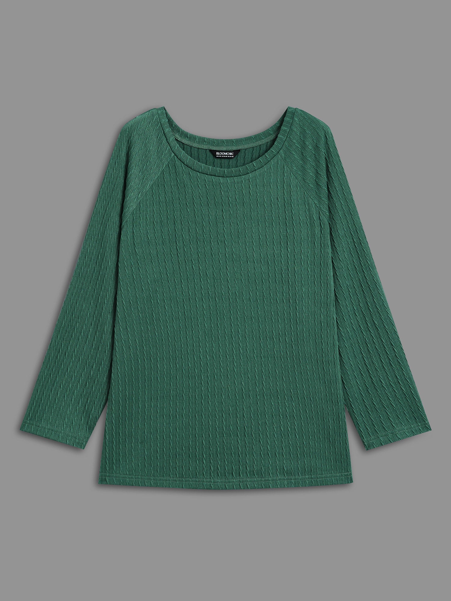 Textured Elastic Raglan Sleeves T-shirt