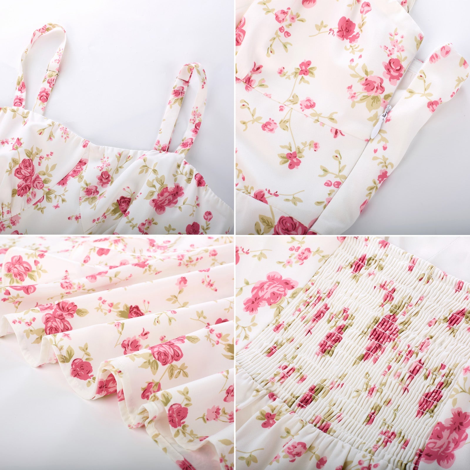 Sun Dresses for Women 2024 Boho Midi Dresses Casual Spaghetti Ruffle Dress Wedding Guest Dresses