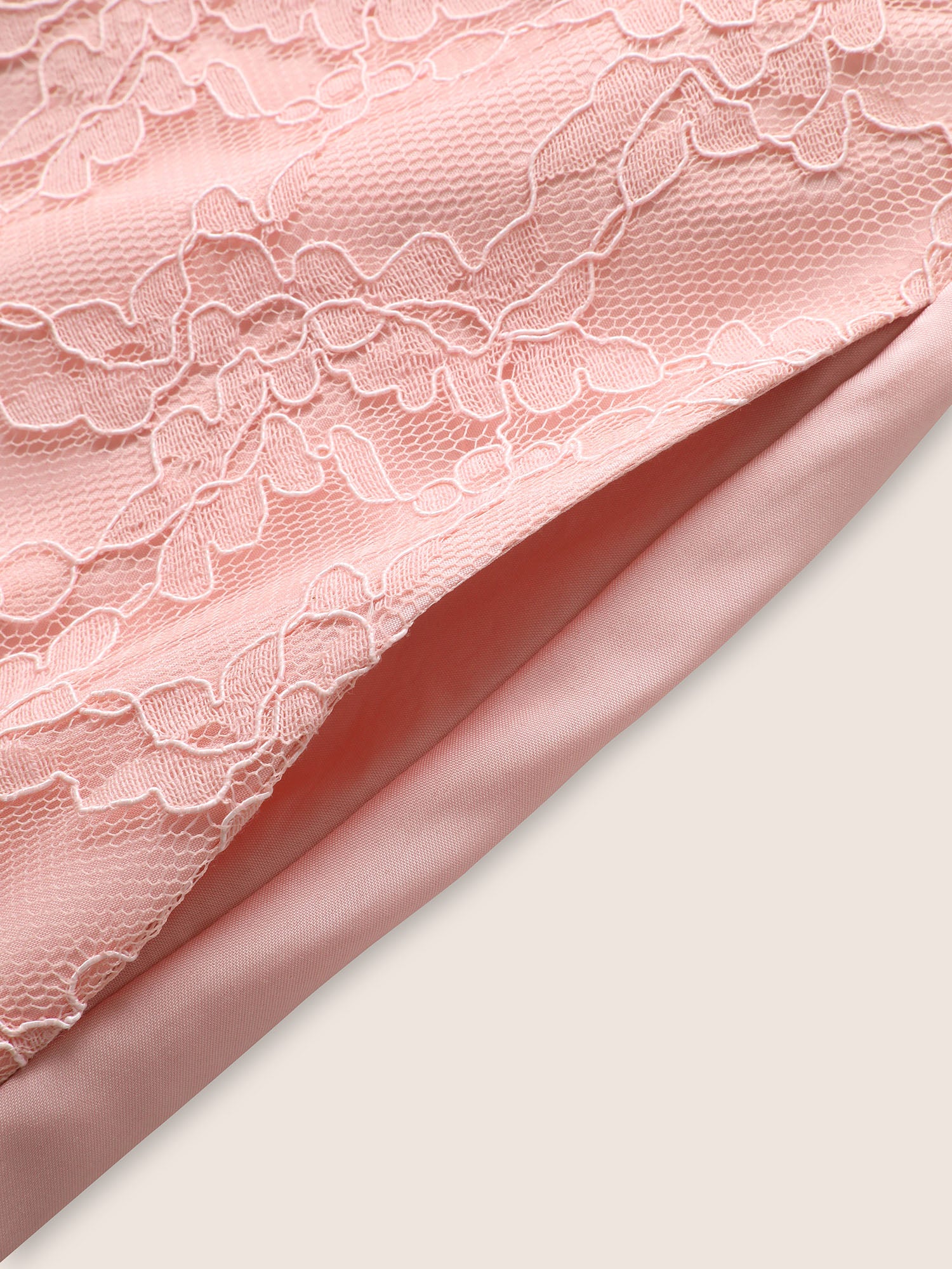 Solid Lace Patchwork Tie Knot Midi Dress