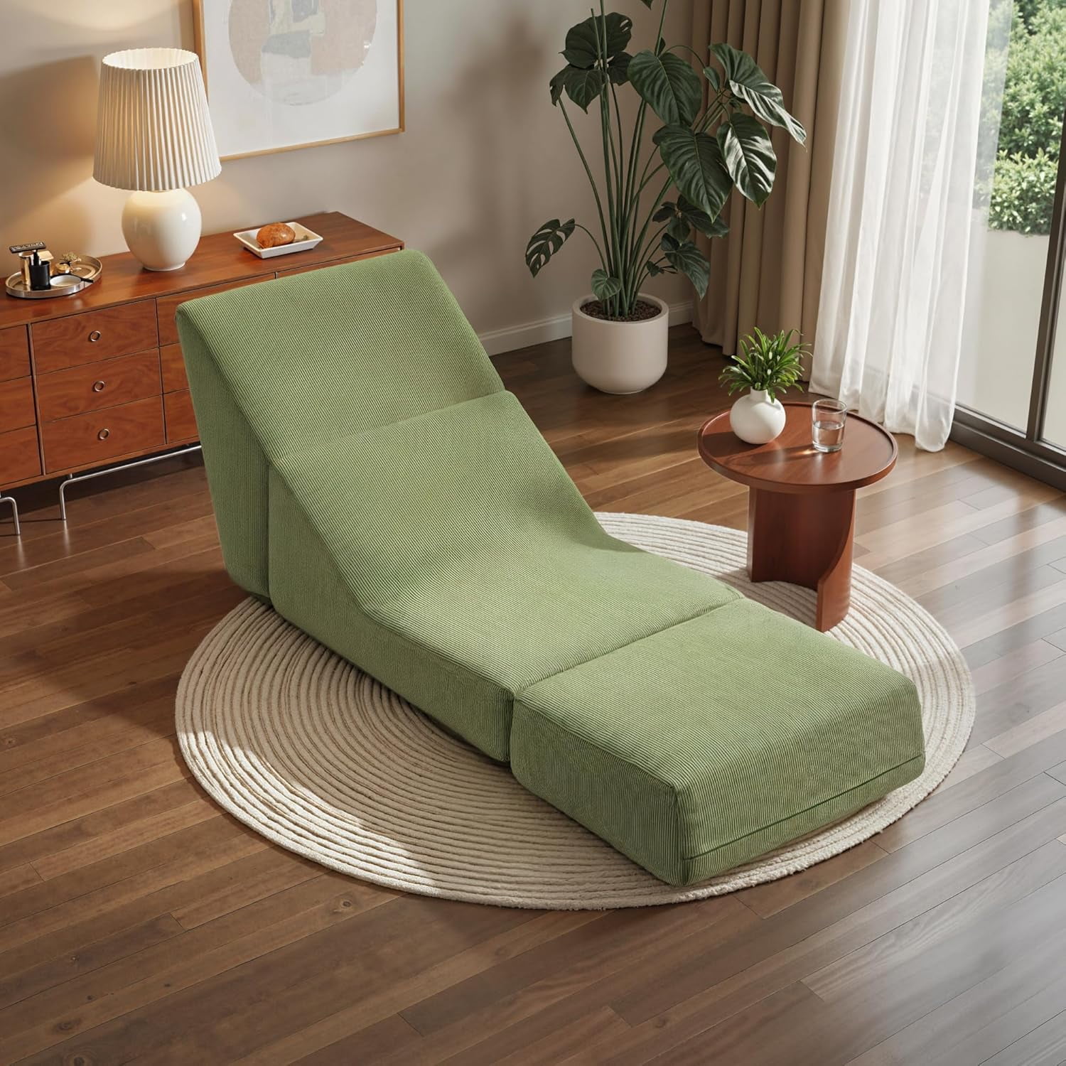 Folding Sofa Bed, 3 in 1 Convertible Sleeper Chair, Floor Couch with Back Support, Single Chair Bed for Living Room