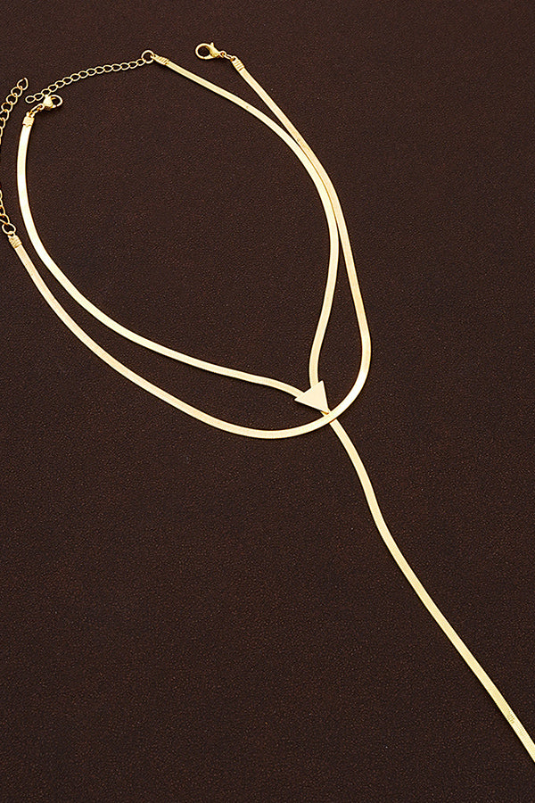 Two Pieces Simple Hiphop Metal Chain Necklace