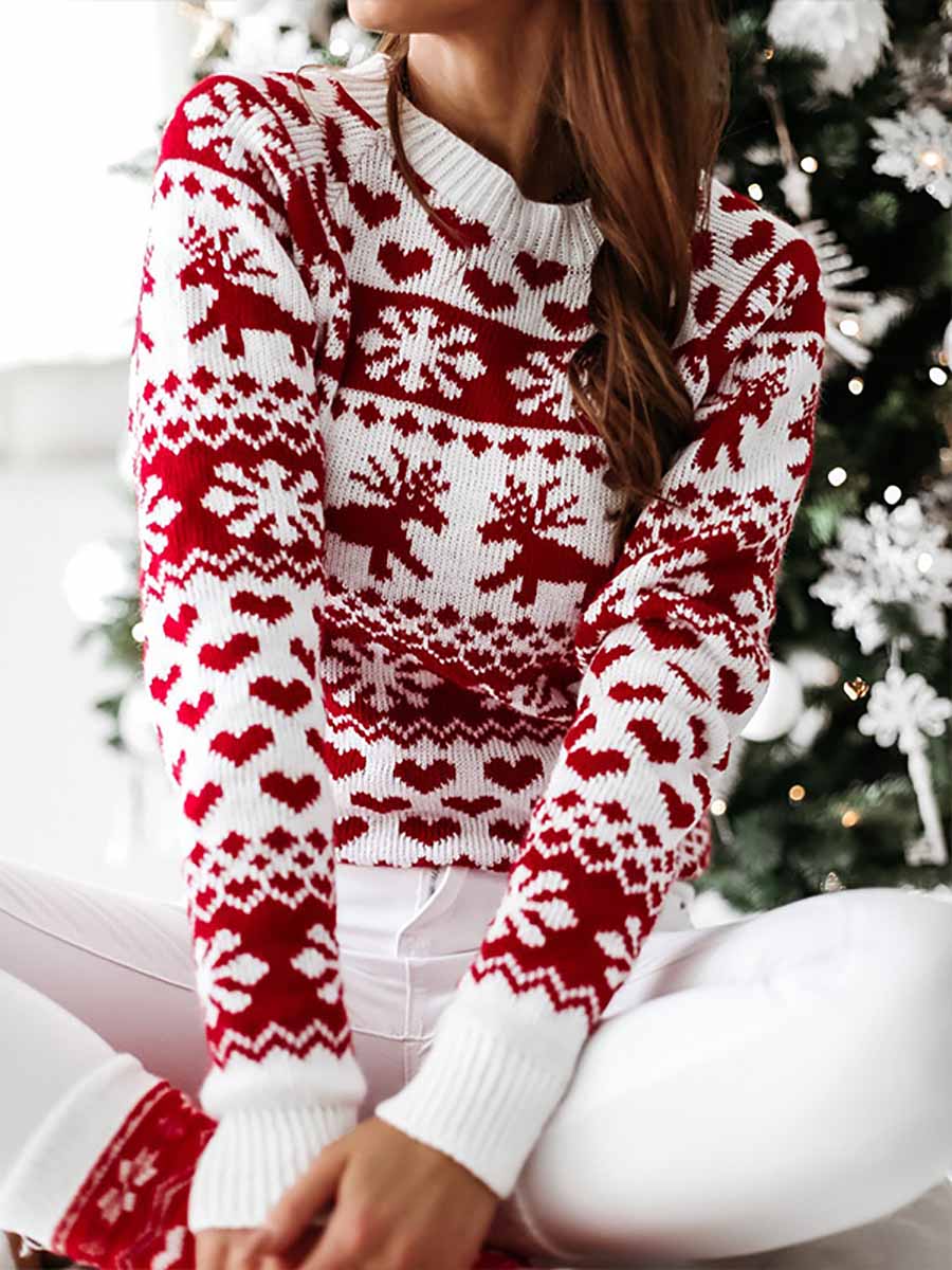 Snowflake Moose Christmas Sweater