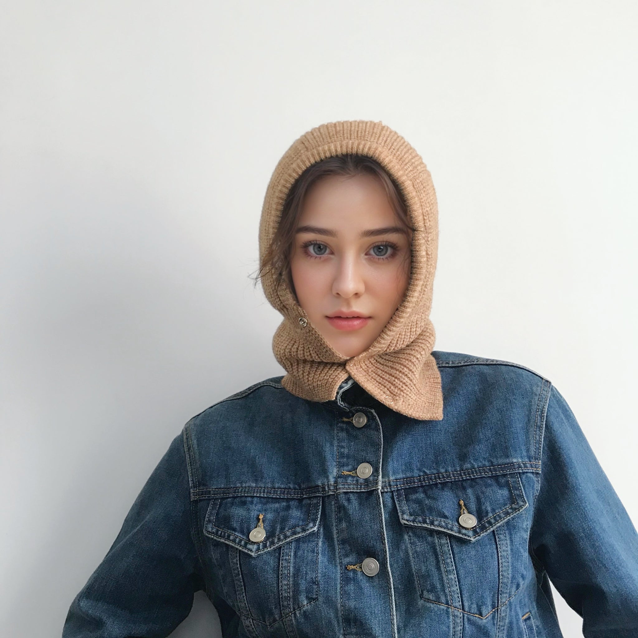 Colored Knitted Balaclava Hat