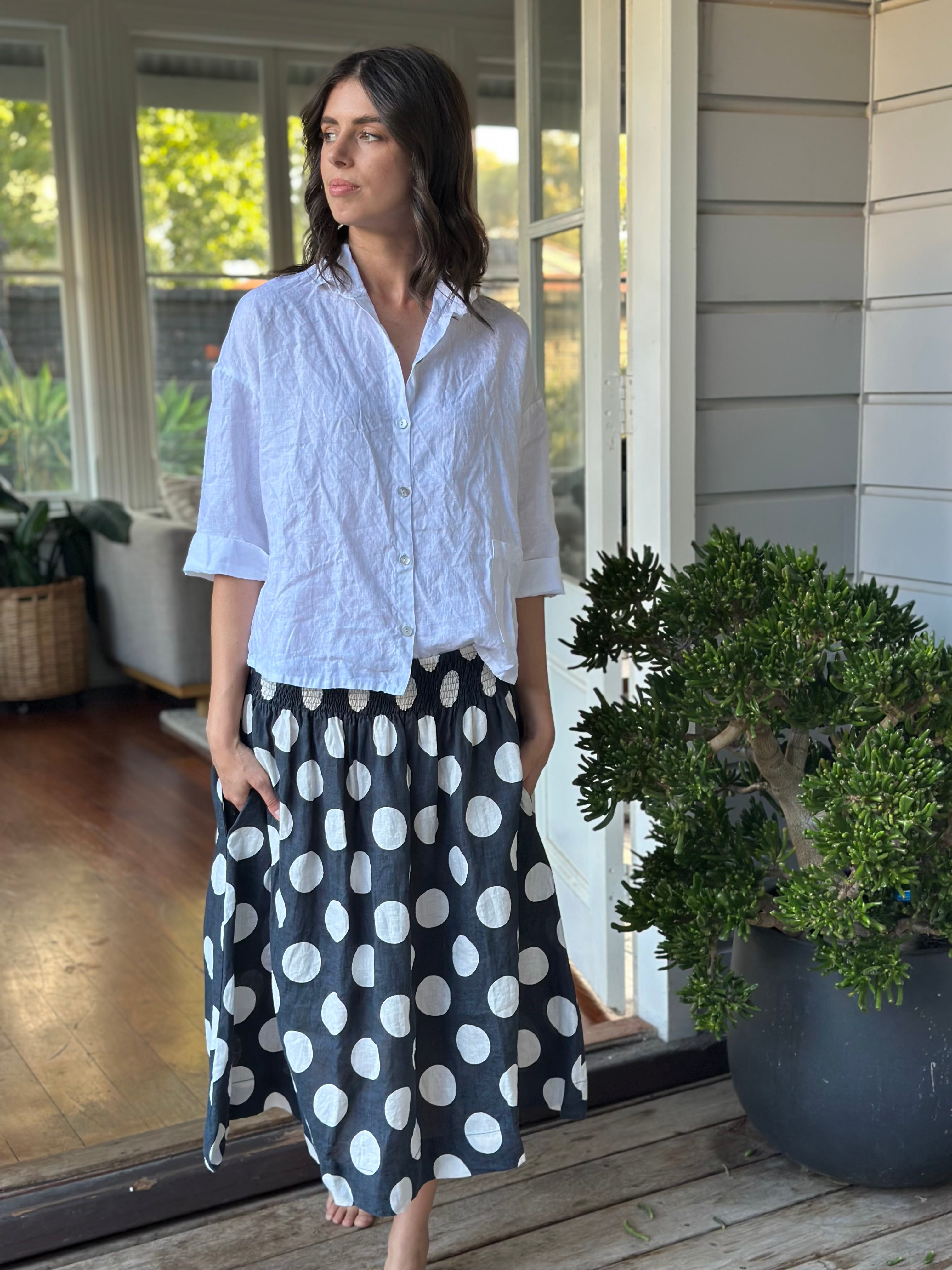 big charcoal spot linen