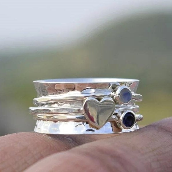 🎁Spinner Heart Ring👩‍❤️‍👩''Sisters of my soul & Friends of my heart''💕