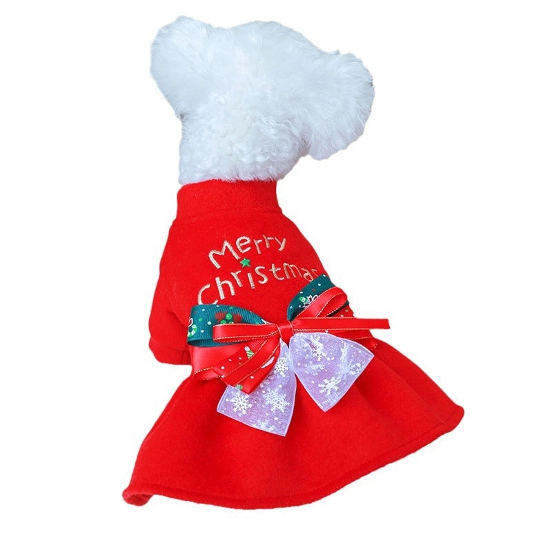 Cute Polyester Christmas Elk Pet Clothing