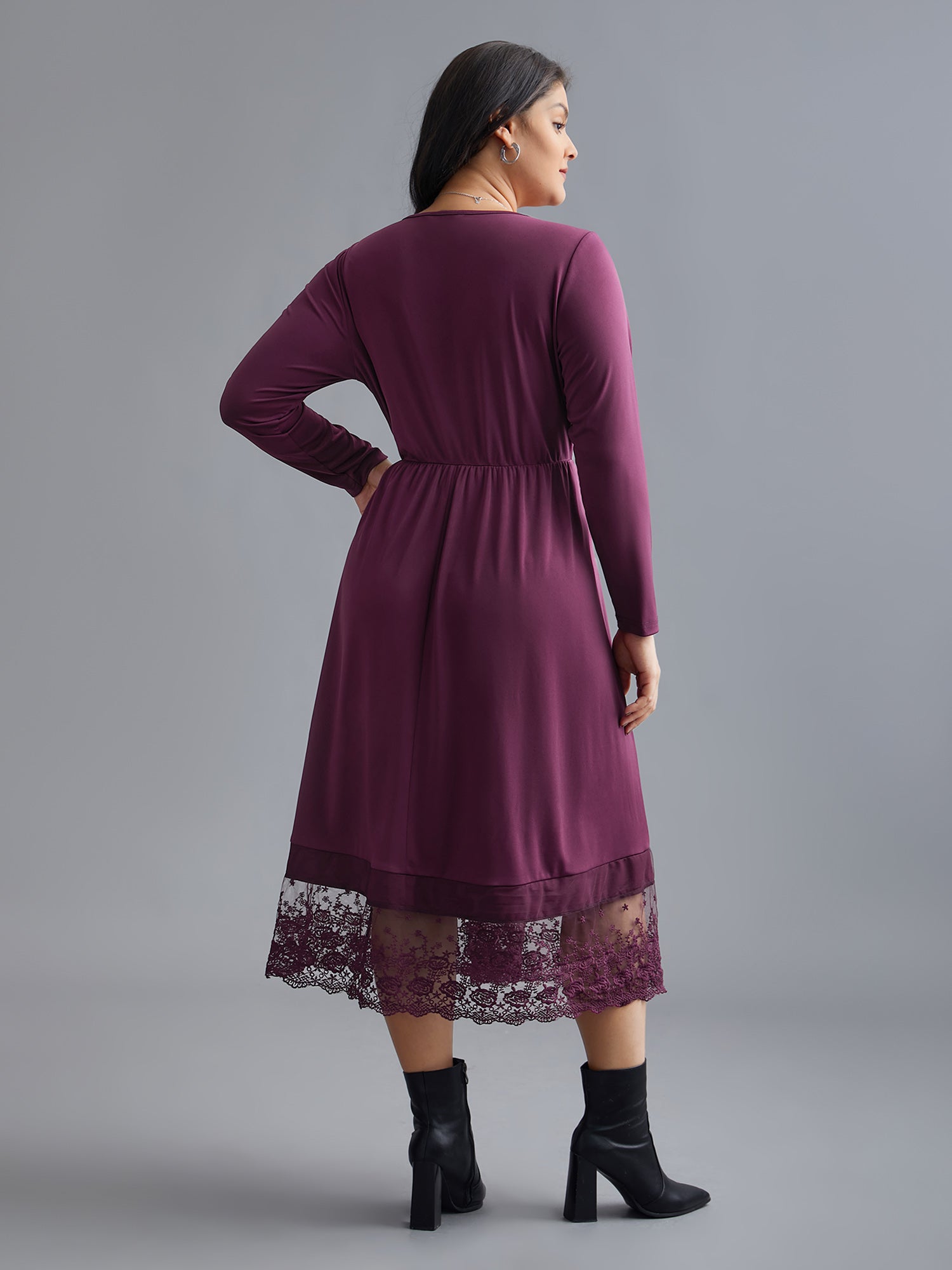 Floral Embroidered Mesh Crisscross Dress
