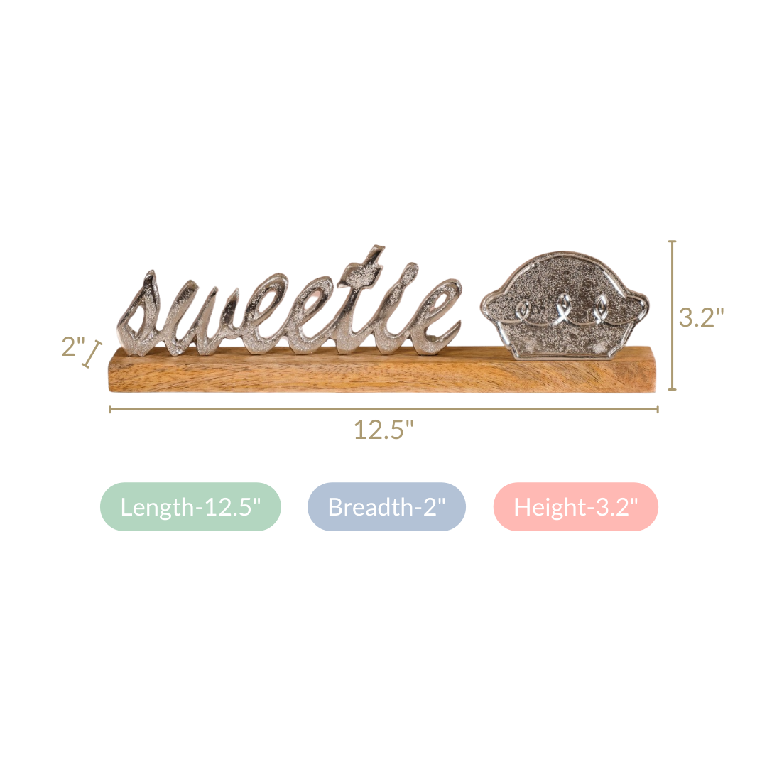 Sweetie Pie Decor Tealight Holder Silver
