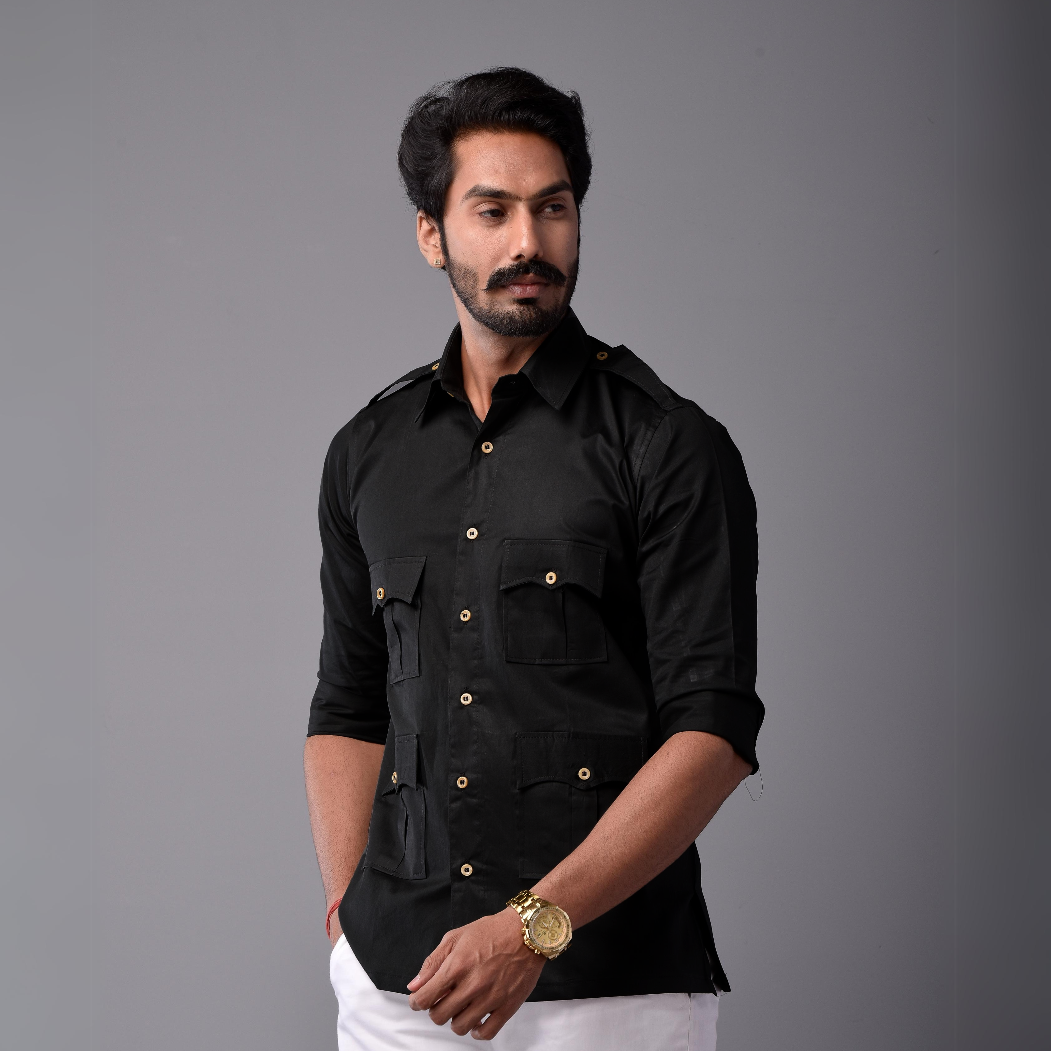 Comfy Black Hunting Style Shirt