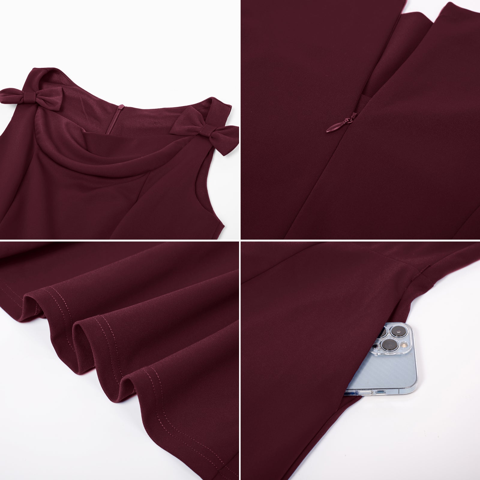 Sleeveless A Line Dress Vintage Cocktail Party Dress Swing Dress for Wedding Guest