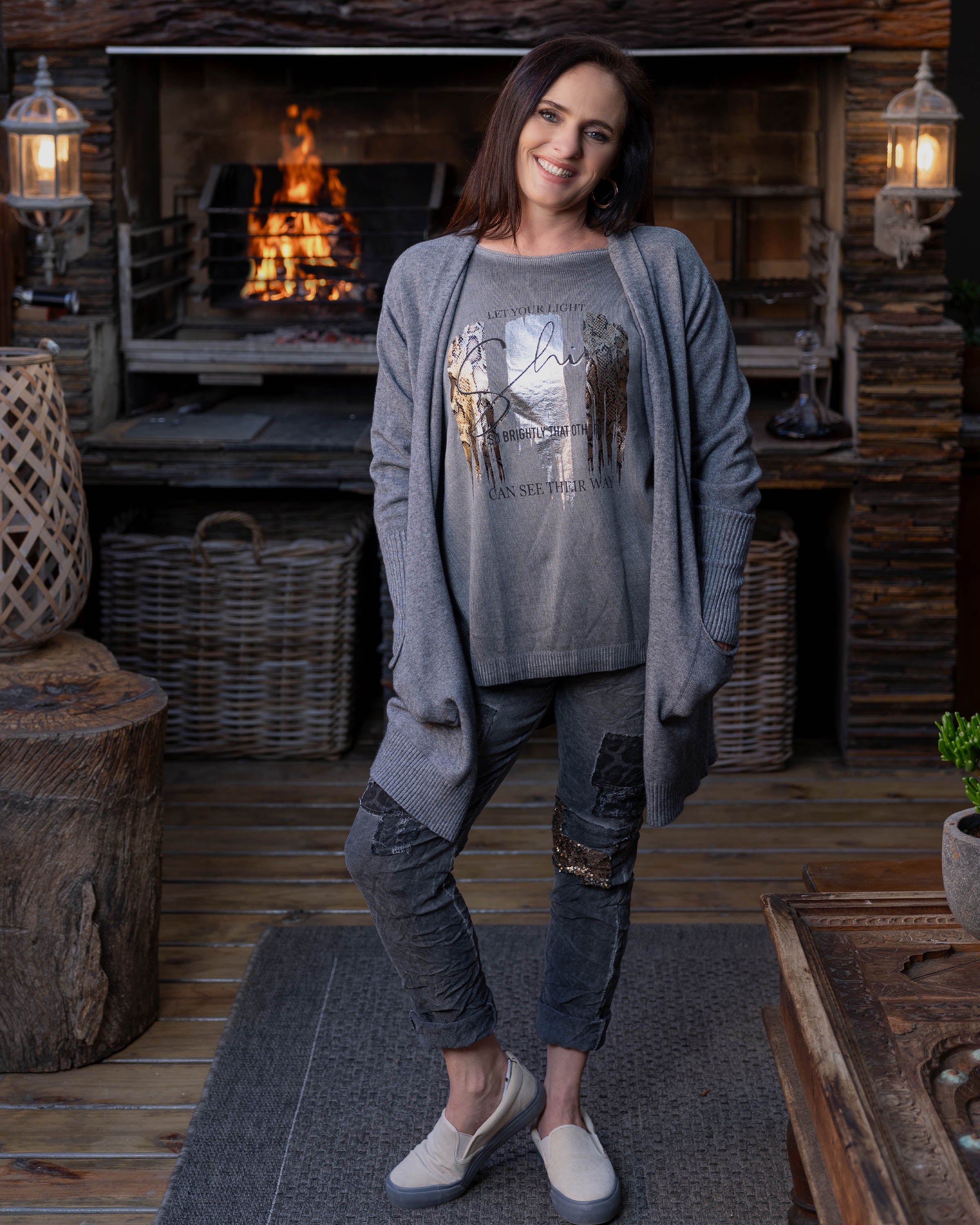 Let's Get Going Cardigan | Grey