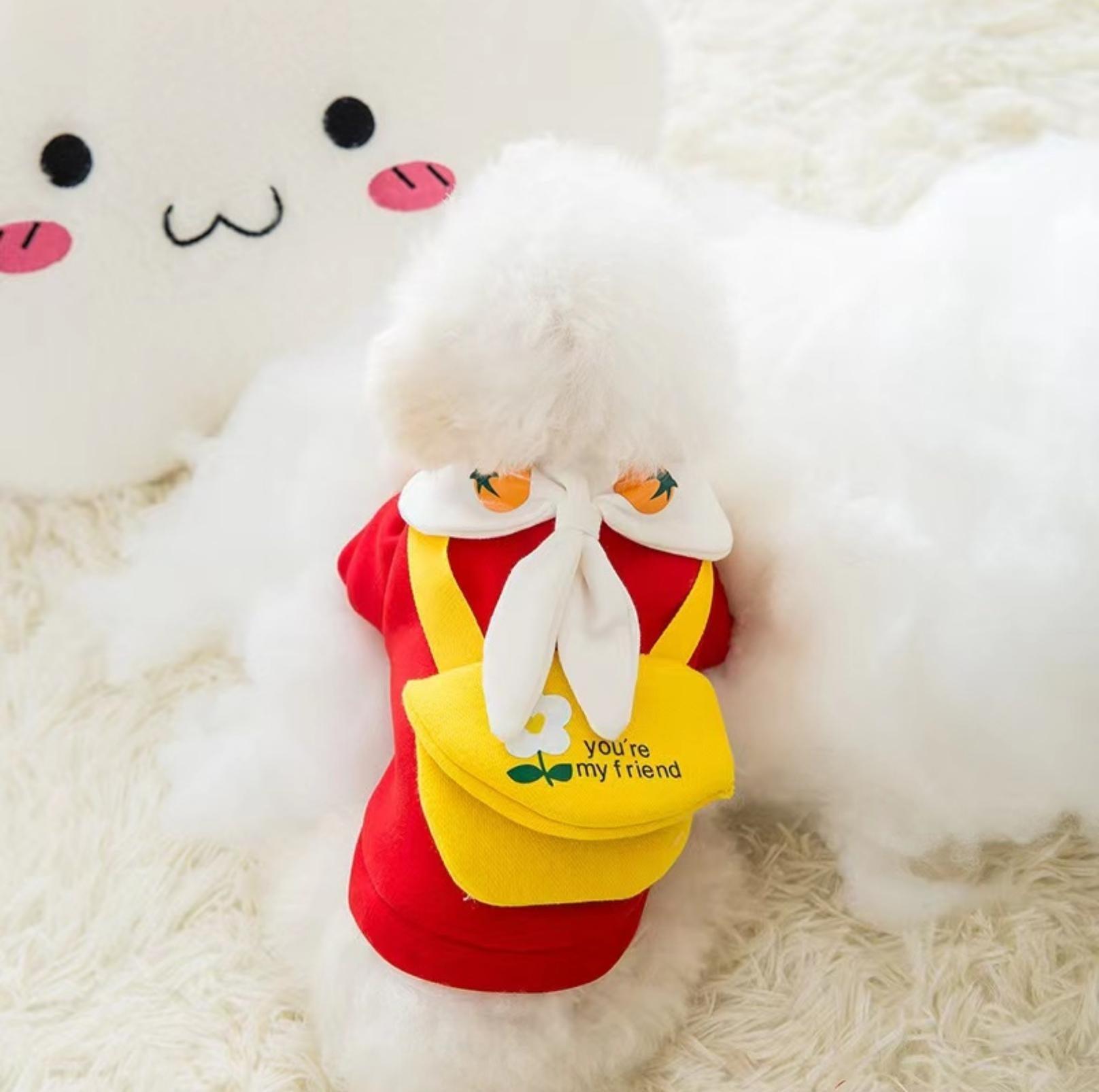 Cute Cartoon Pet Sweater with Crossbody Bag