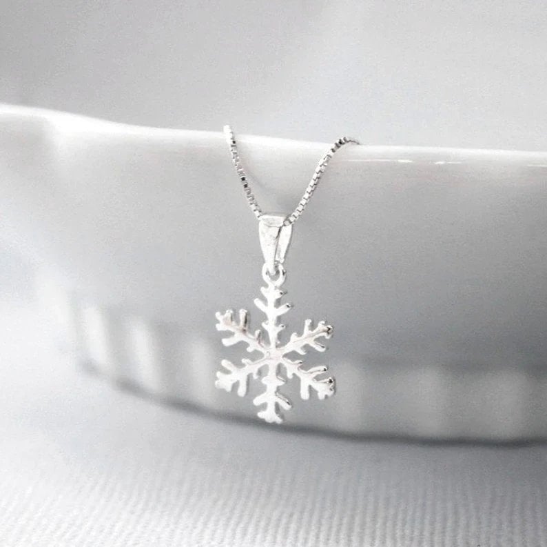 Winter Necklace, Snowflake Necklace, Bridesmaid Necklace, Gift for Her