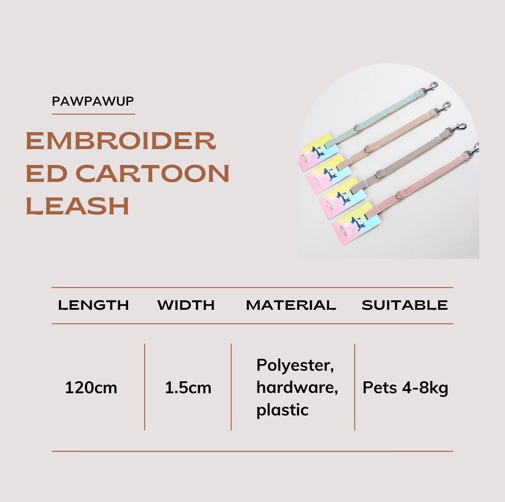 Stunning Pet Leash with Embroidered Cartoon