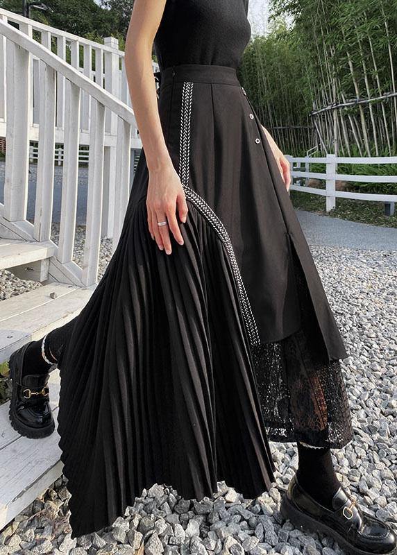 Black asymmetrical Besign Summer Patchwork Lace Skirts