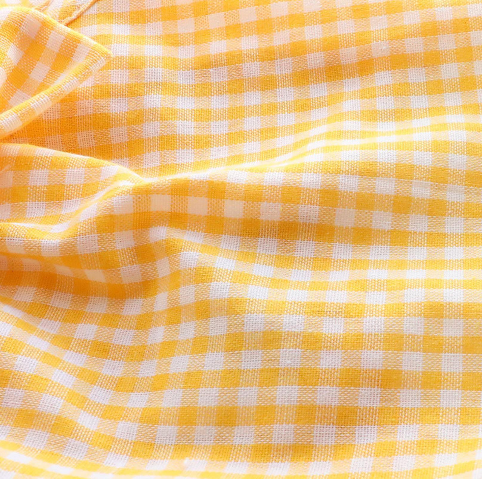 Pet Yellow Checkered Dress