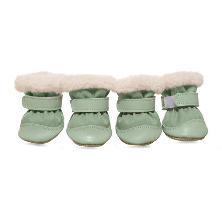 4pcs Warm Furry Dog Snow Boots