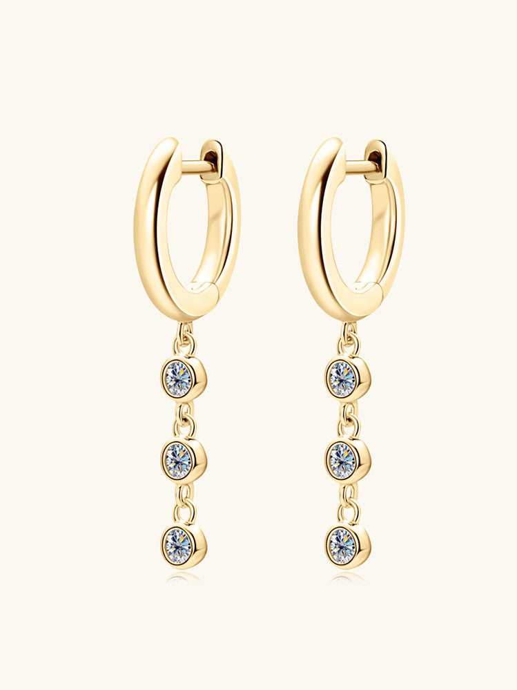 925 Sterling Silver Moissanite Drop Earrings