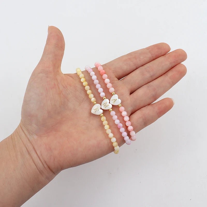 Playful Heart Letter Initial Bracelets