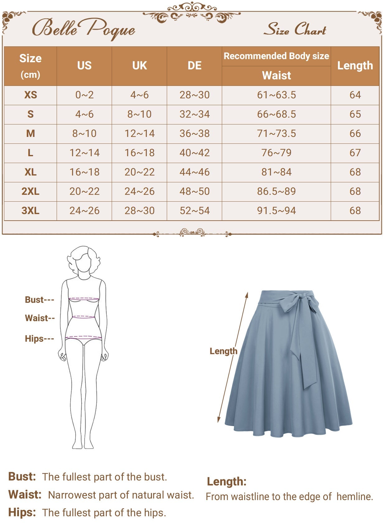High Waist Printed Bow Pattern A-Line Skirt