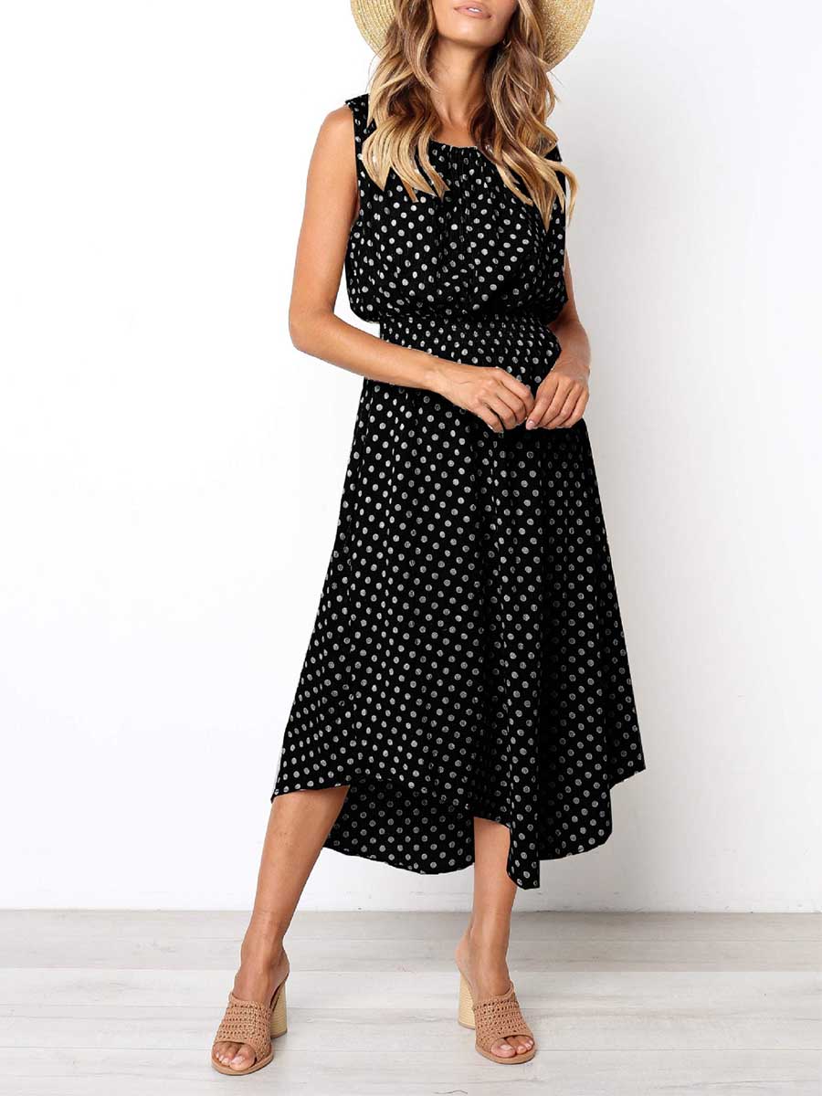 Sleeveless Dot Dress