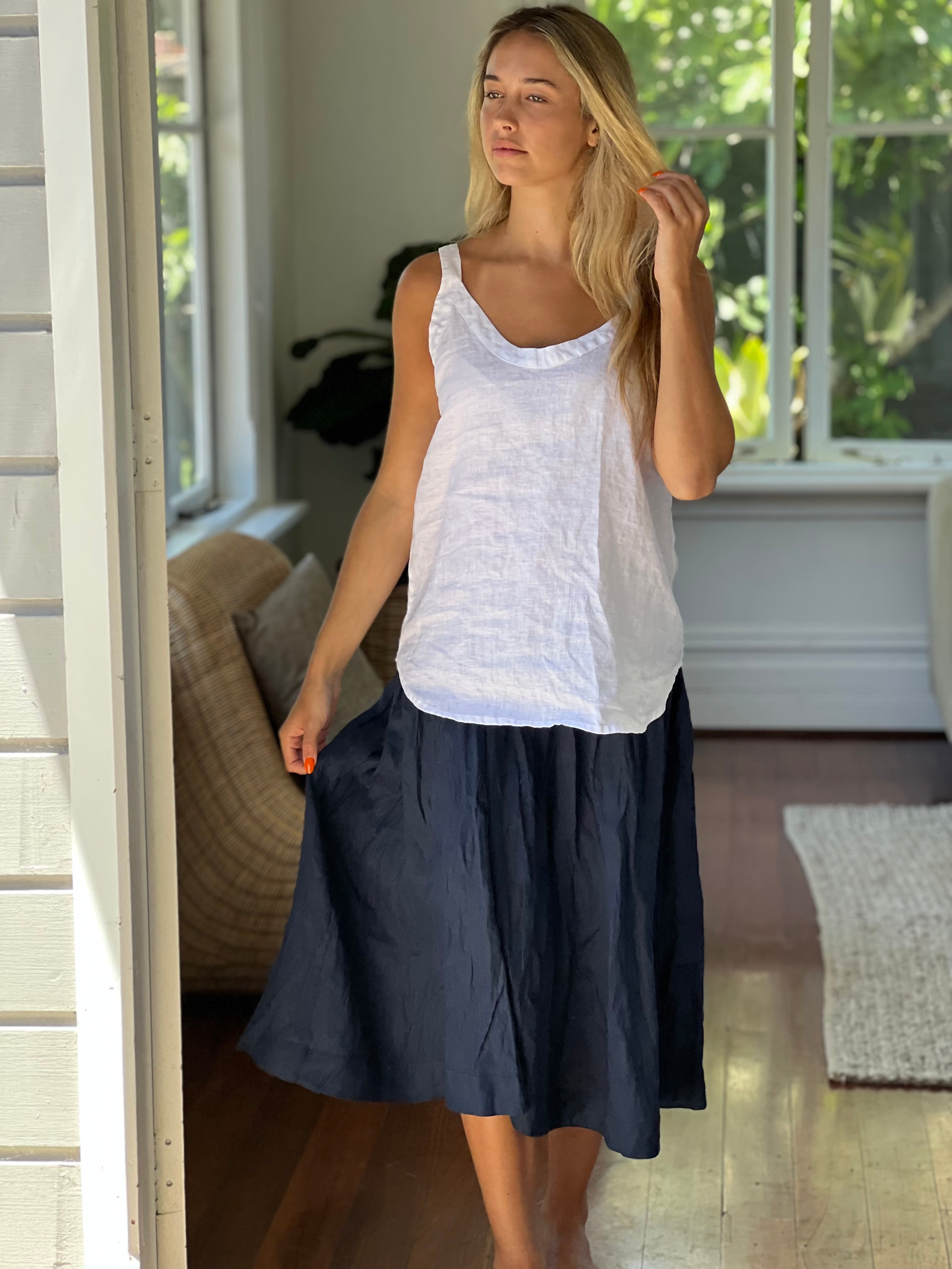 navy linen