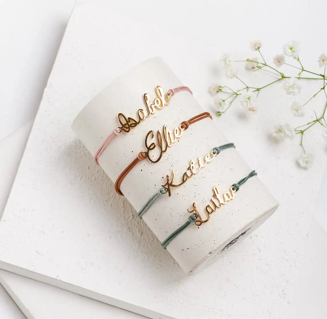 Elegant Cursive Name Rope Bracelet
