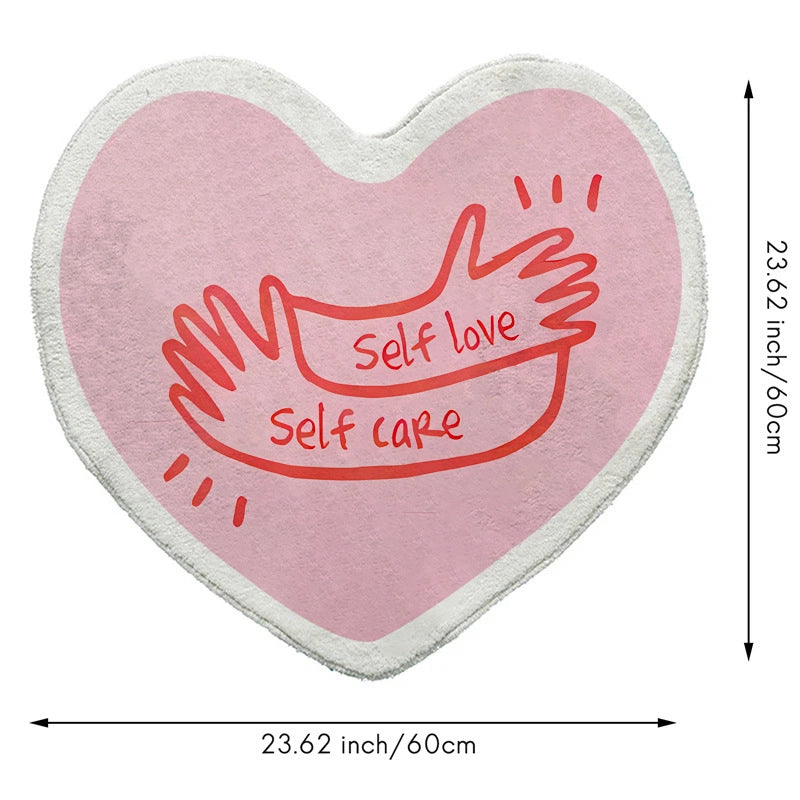 Valentine'S Day Casual Elegant Letter Heart Shape Polyester Carpet Bathing