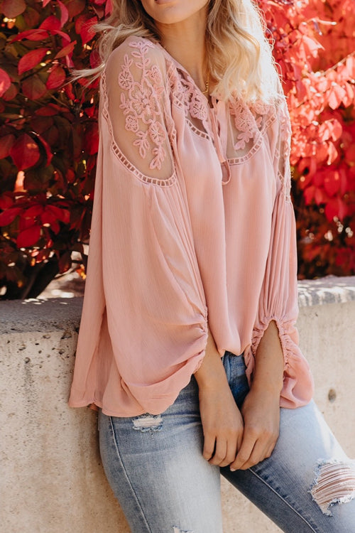 Sweet Love Floral Embroidery Shirt - 3 Colors