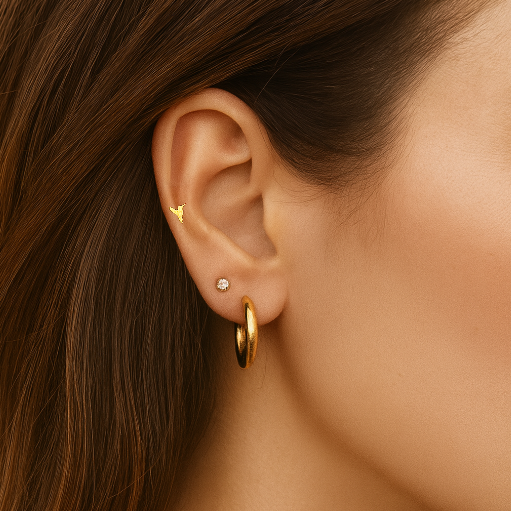 Tiny Diamond style studs - Silver