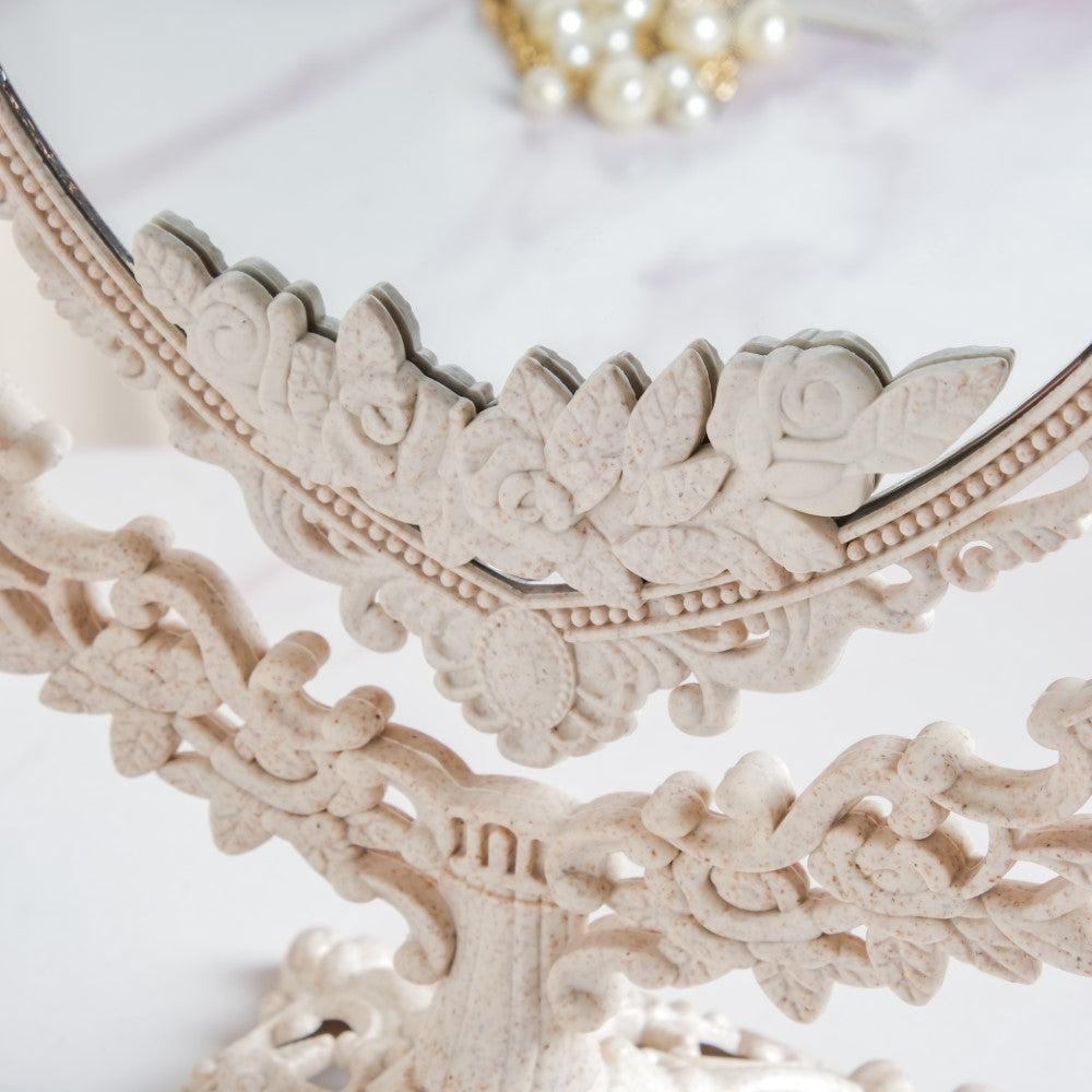 Vintage Heart Double Sided Mirror Ivory