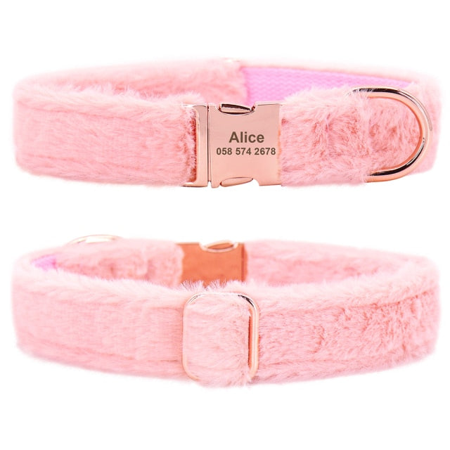 Soft Furry Personalized Dog Cat Collar