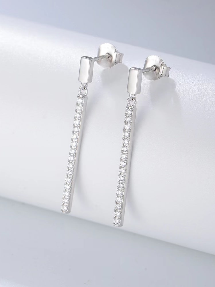 925 Sterling Silver Cubic Zirconia Drop Earrings