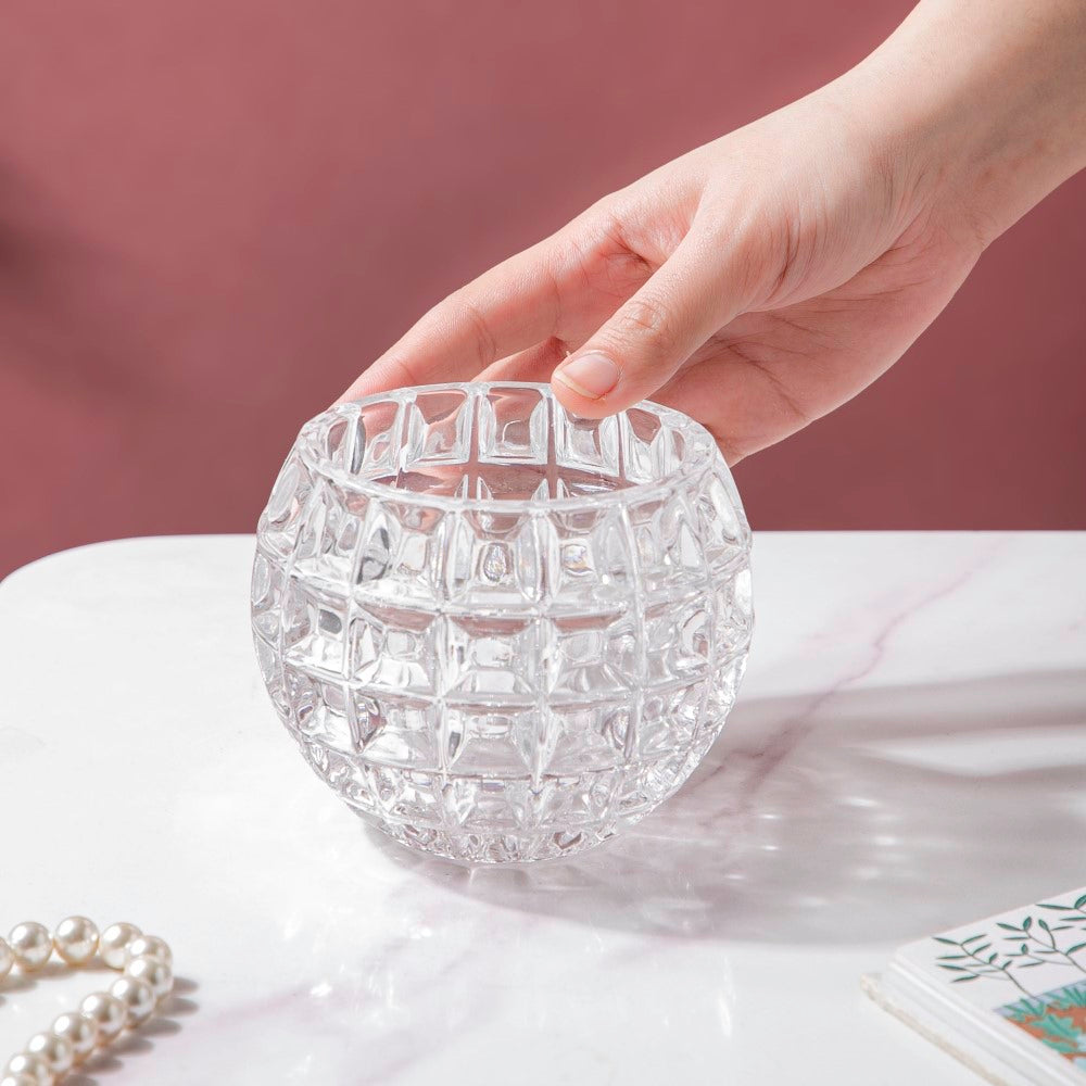 Ornate Crystal Glass Flower Vase Small