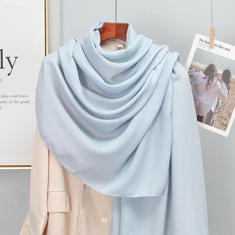 Women's Elegant Minimalist Solid Color Polyester Scarf