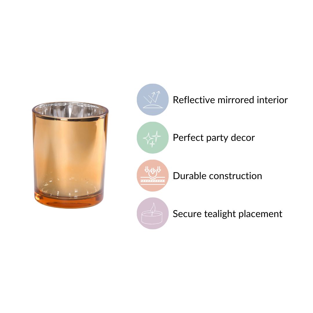 Gold Glass Votive Candle Holder Set Of 4