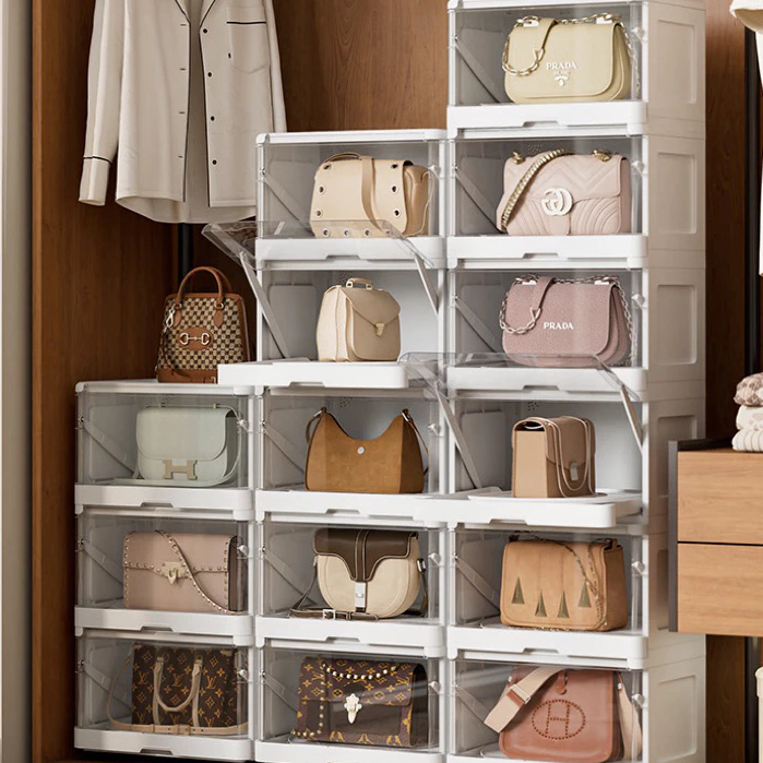 Transparent Drawer-Style Rotating Shoe Storage Box