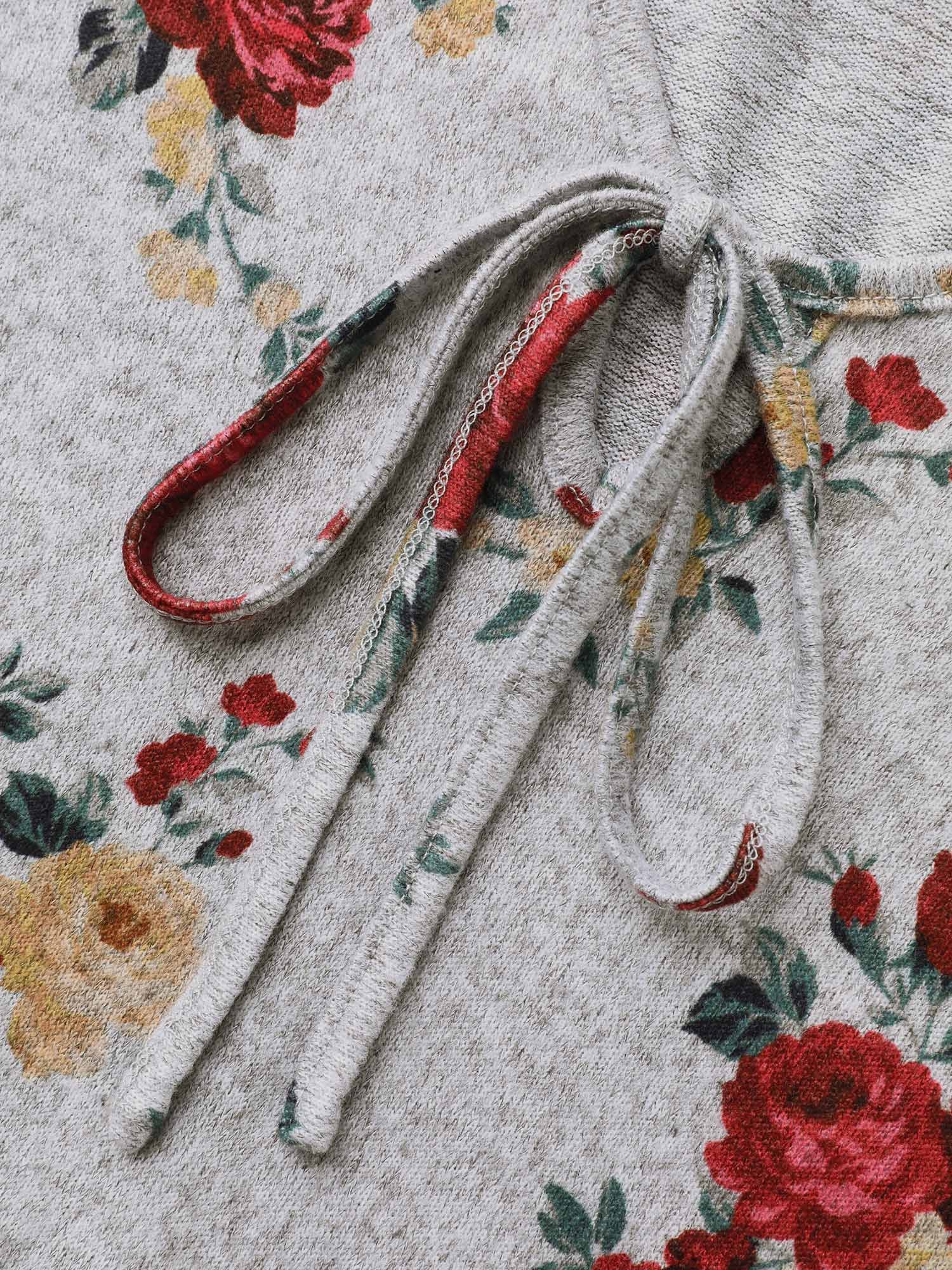 Floral Print Tie Knot T-shirt