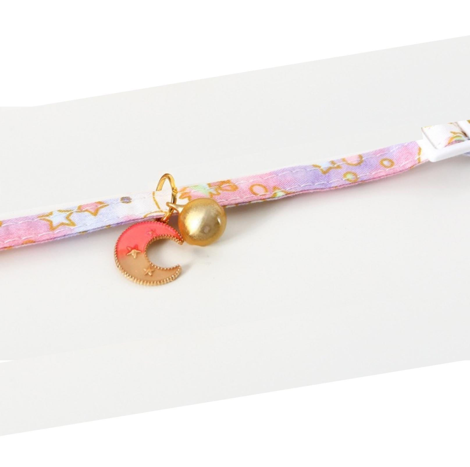 Sweet Moon and Star Series Adjustable Bell Cat Collar
