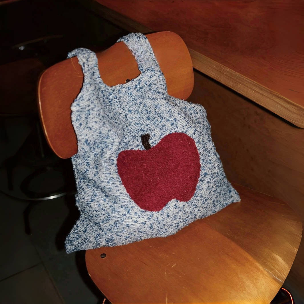Apple Whimsy Knit Bag