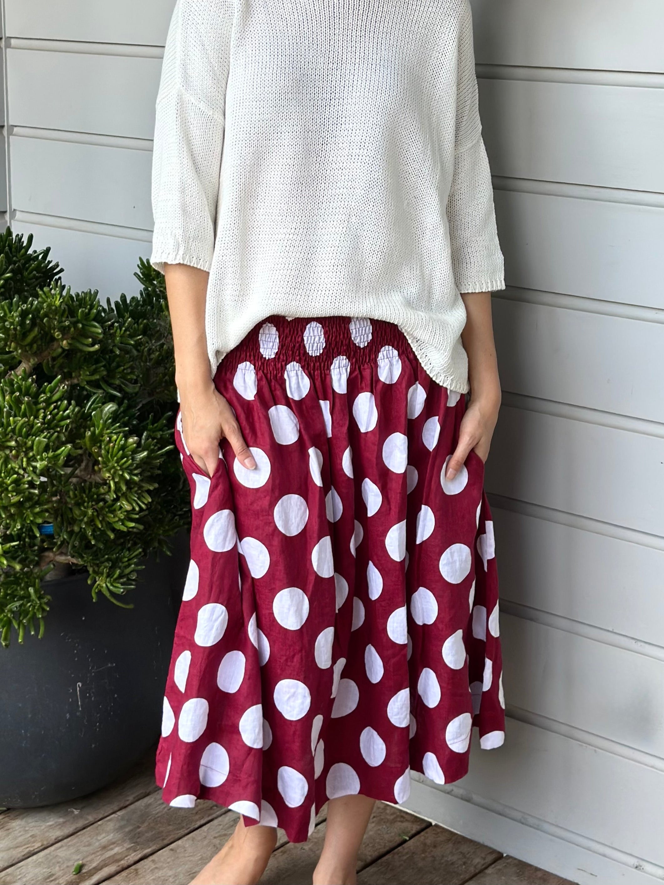 big wine spot linen