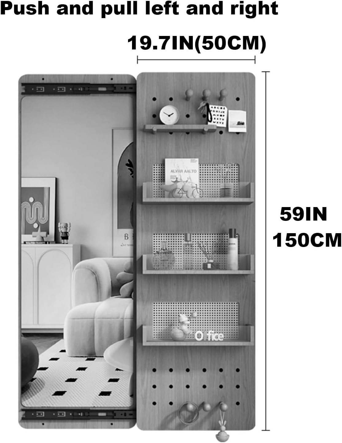 Entrance Mirror, Perforated Panel Wall Entrance Mirror