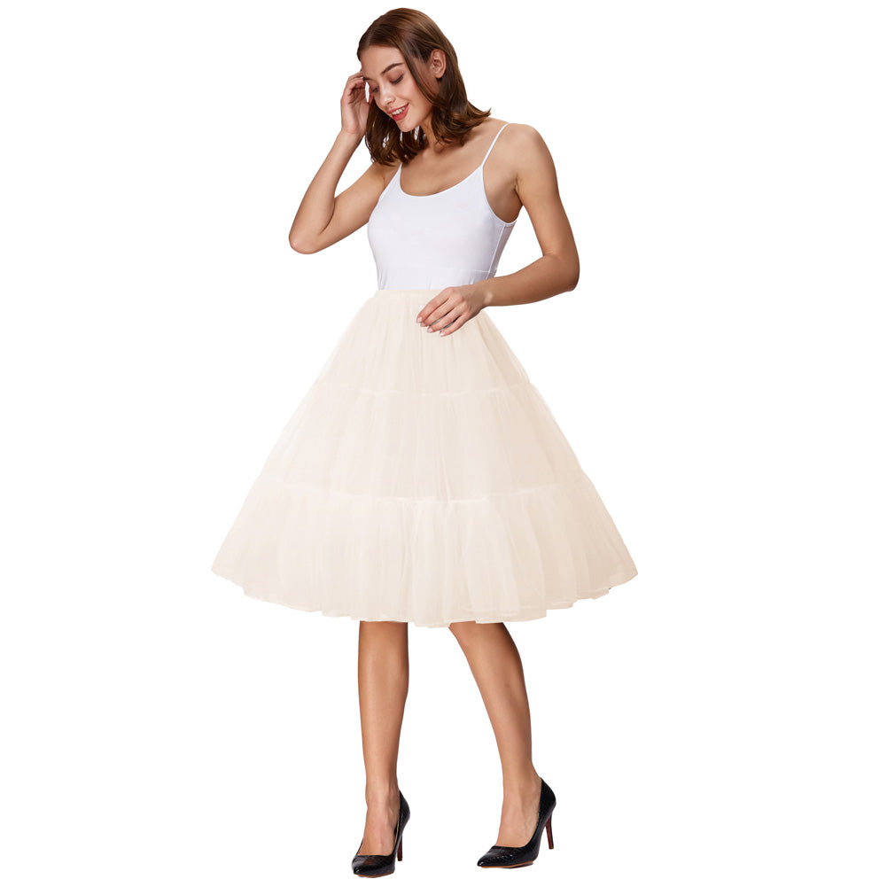 Organza Petticoat Underskirt Crinoline 3 Tiers Vintage Retro Dress