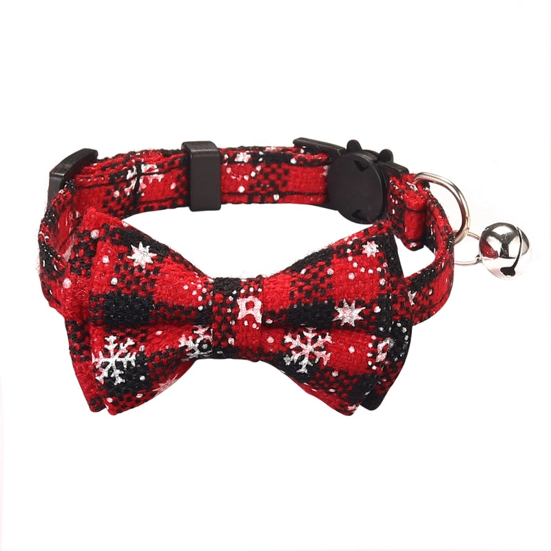 British Style Cotton Polyester Christmas Lattice Pet Collar