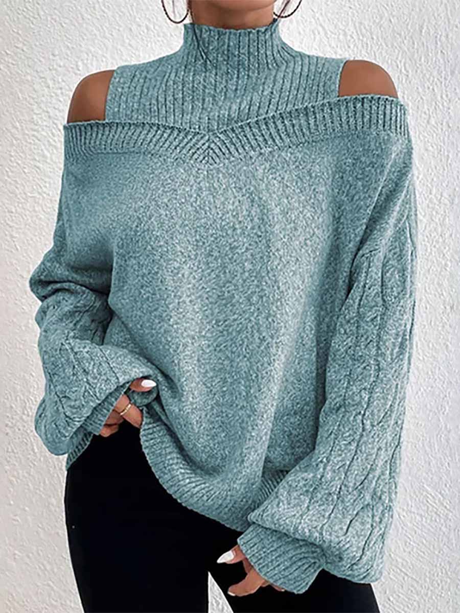 Drop Shoulder Lantern Sleeve Sweater