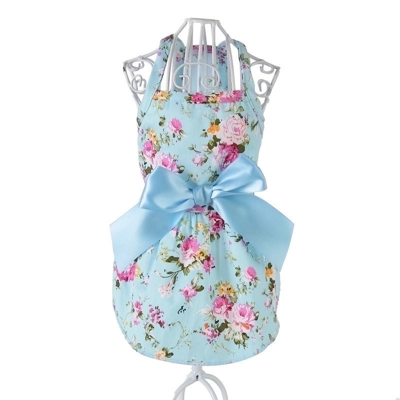 Princess Cotton Color Block Printing Pet Clothing