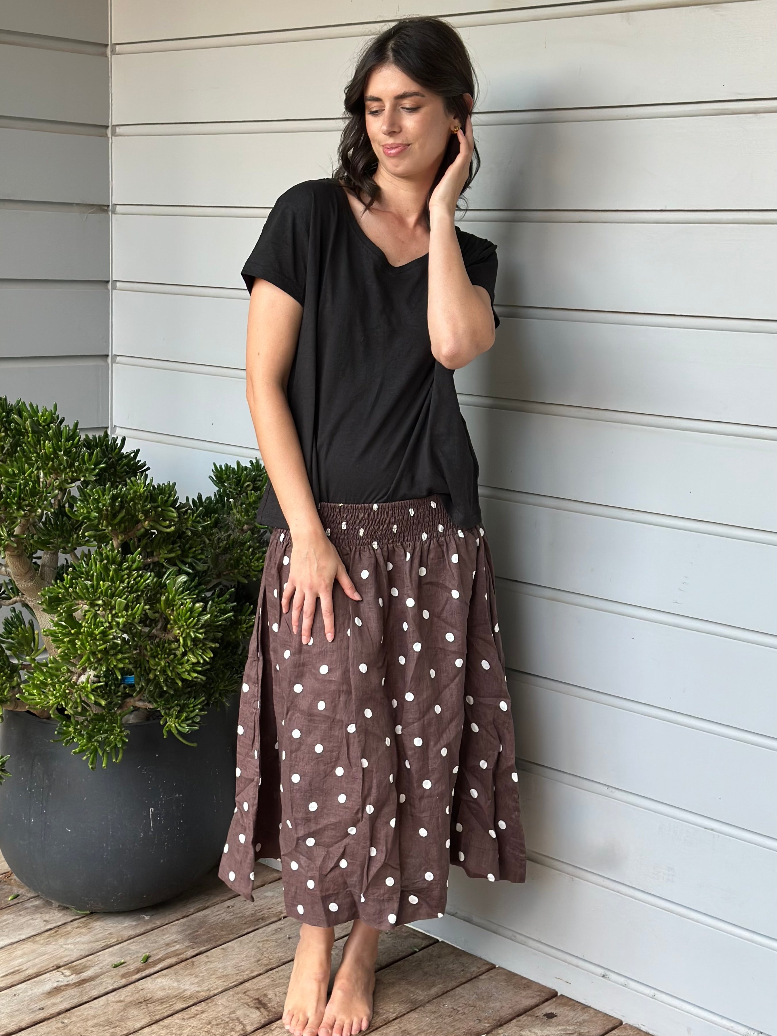 chocolate spot linen