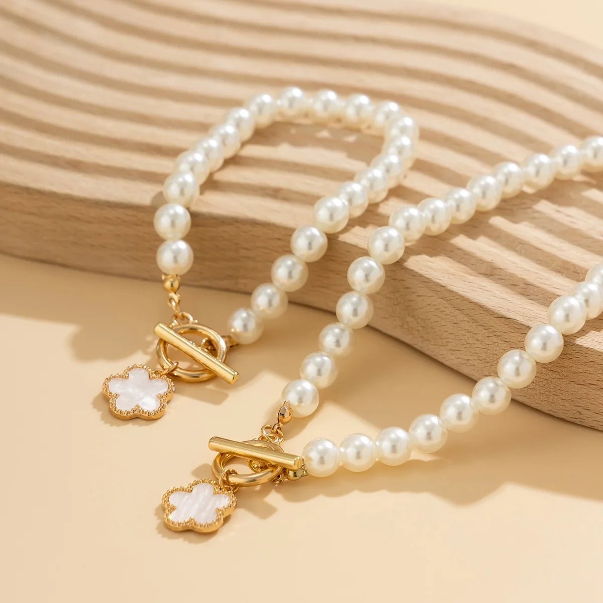 Lucky Floral Clover Bracelet and Necklace Set