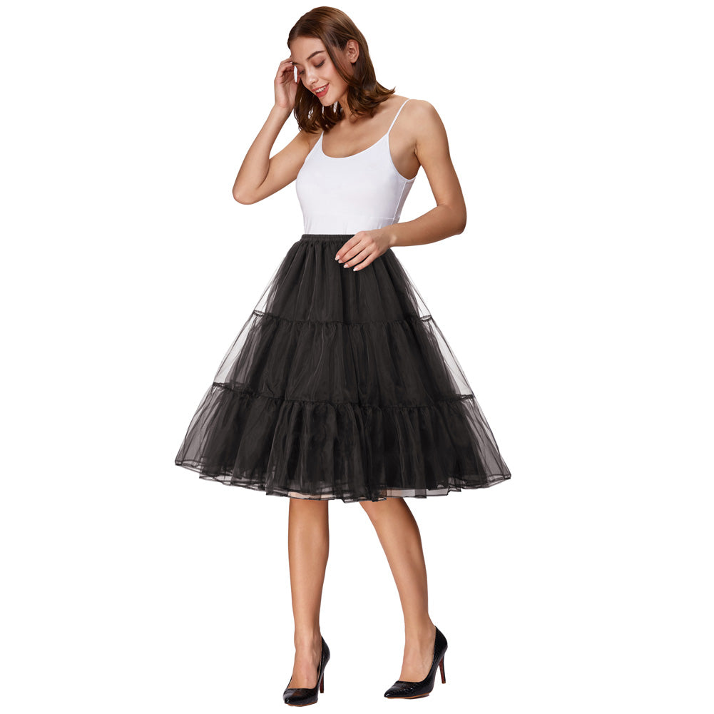 Organza Petticoat Underskirt Crinoline 3 Tiers Vintage Retro Dress