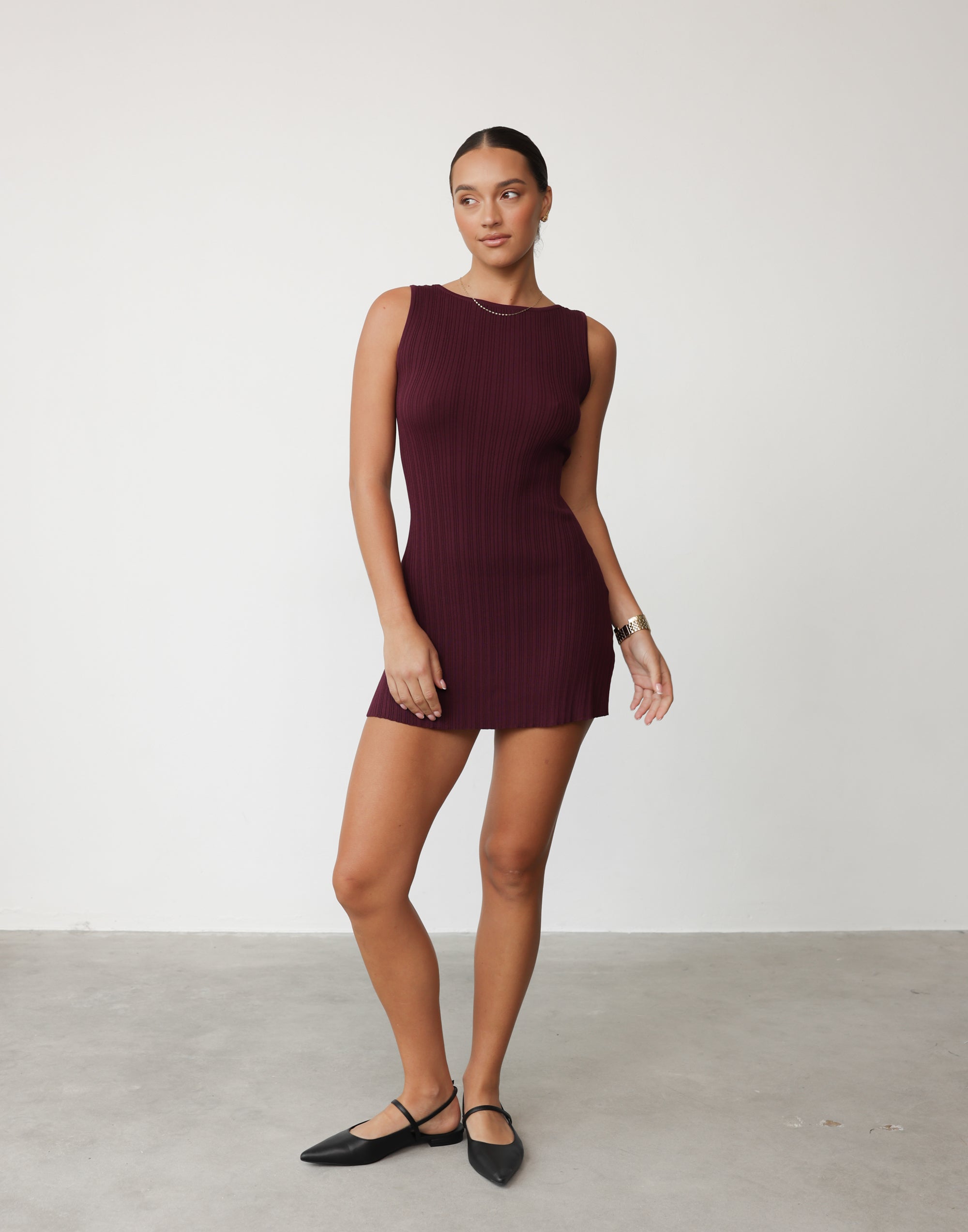 Aylah Mini Dress (Plum)